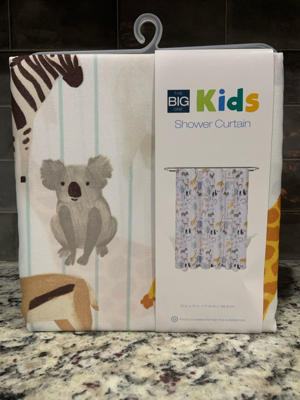 The Big One Kids Shower Curtain - Safari Animals- BNWT